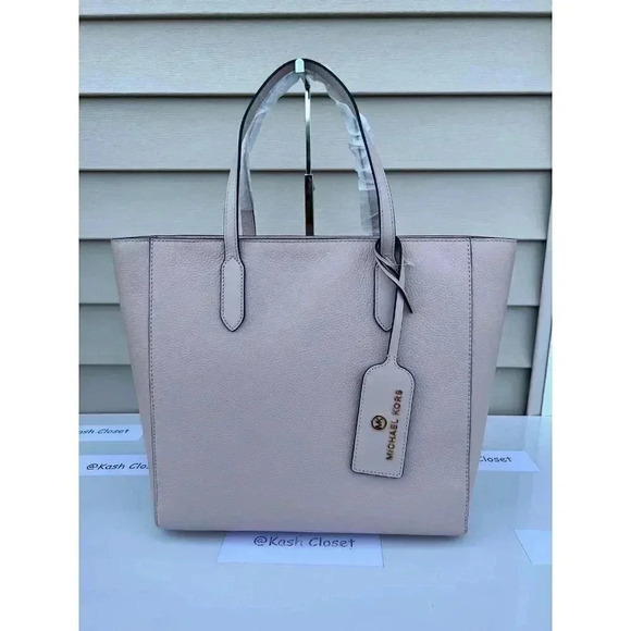 Michael Kors Sinclair Tote Bag Large Pebbled Leather Soft Pink - Picture 1 of 11